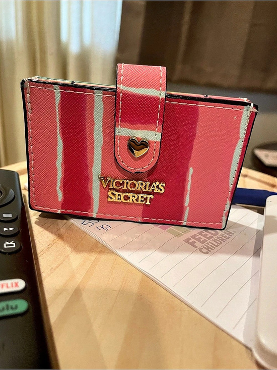 Victoria's Secret Handbags - Victoria's Secret Iconic Stripe Accordion Card Holder Pink & Green
